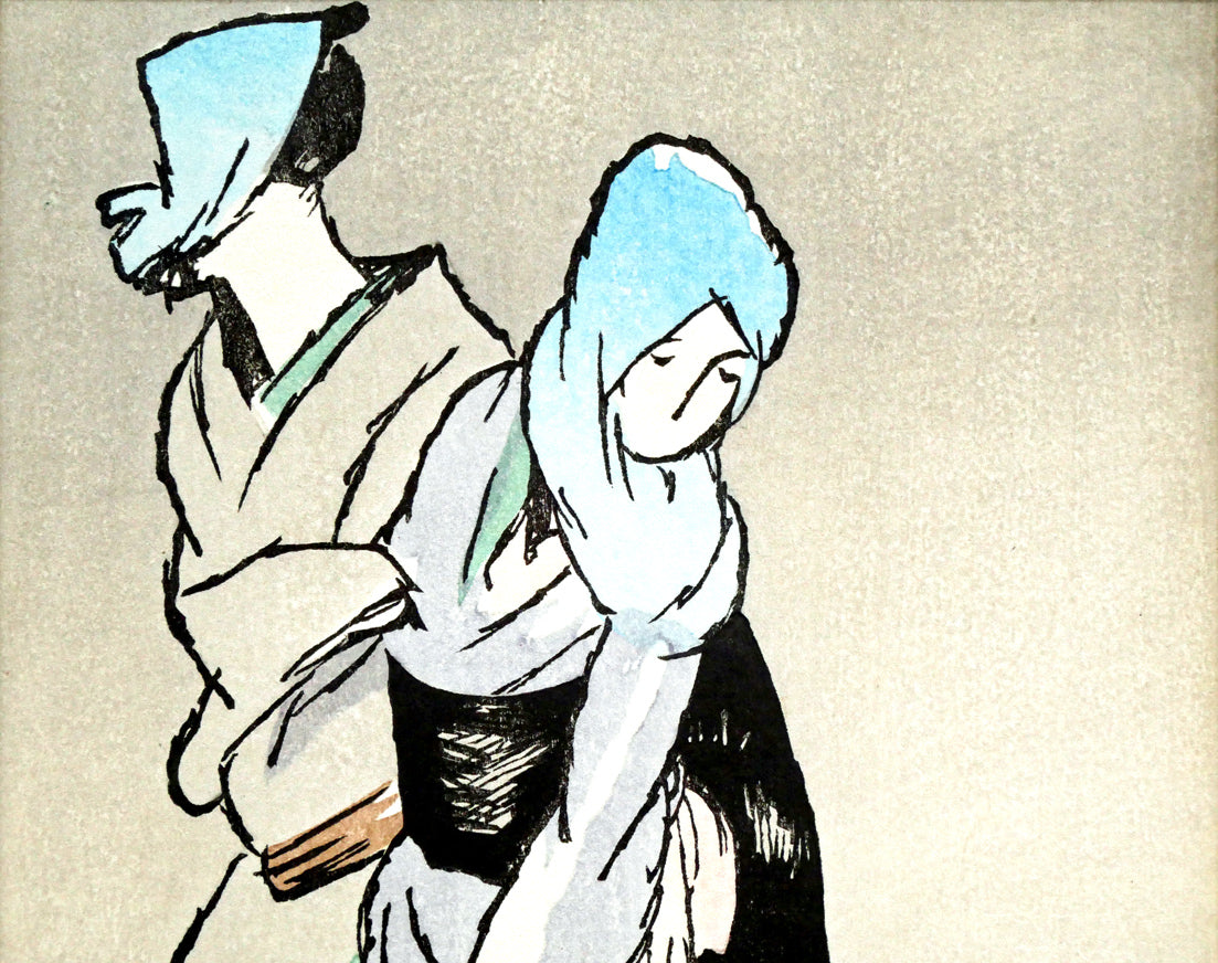 竹久夢二「夢二小品版画集より（加藤版画研究所）」木版画　拡大画像1