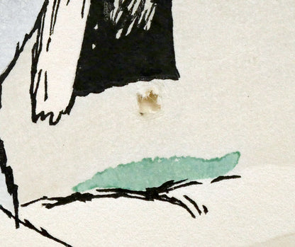 竹久夢二「夢二小品版画集より（加藤版画研究所）」木版画　拡大画像5（小さな穴あり）