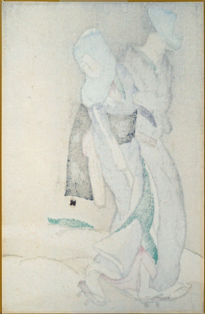 竹久夢二「夢二小品版画集より（加藤版画研究所）」木版画　作品裏側画像