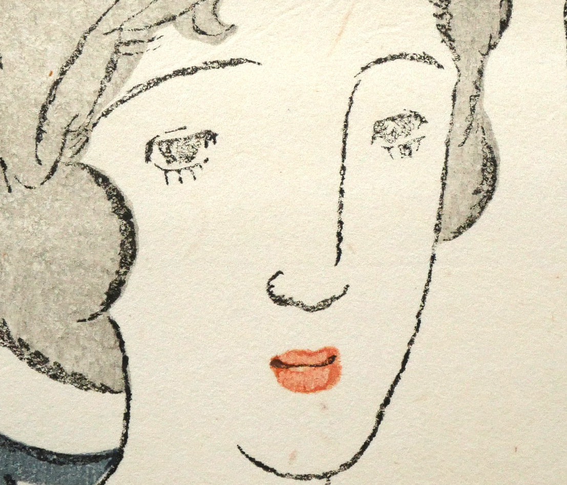 竹久夢二「童話（コーヒーカップ）」木版画（1924年初版摺り）　拡大画像2
