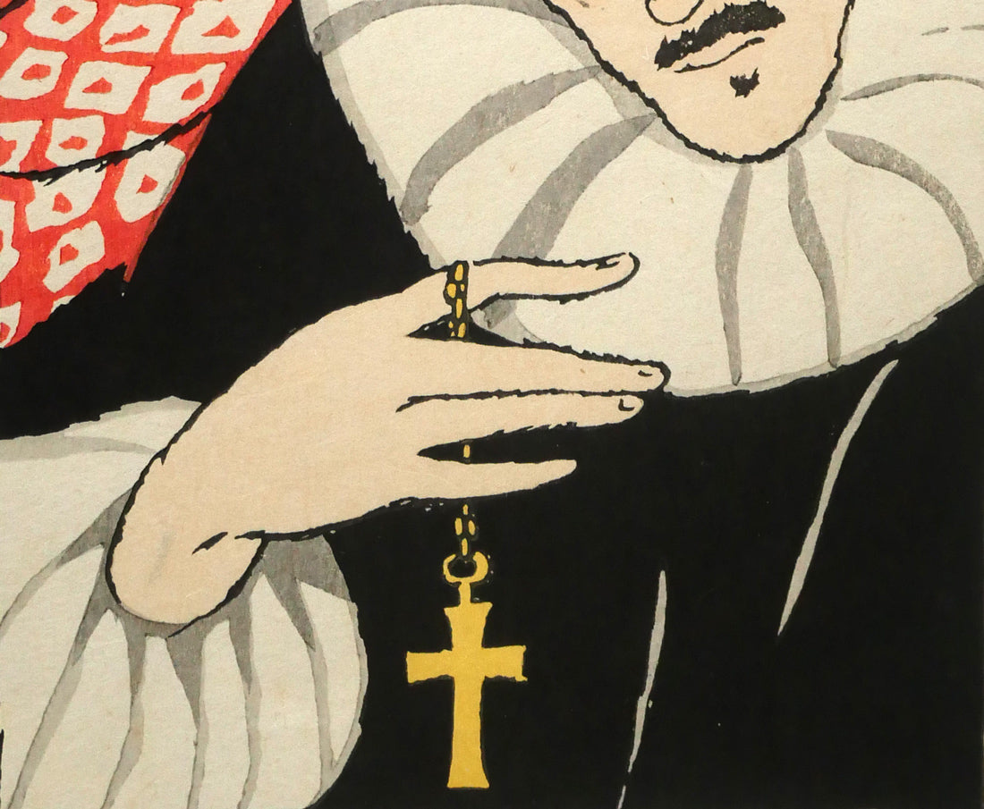 竹久夢二「麻利耶観音」木版画　拡大画像3