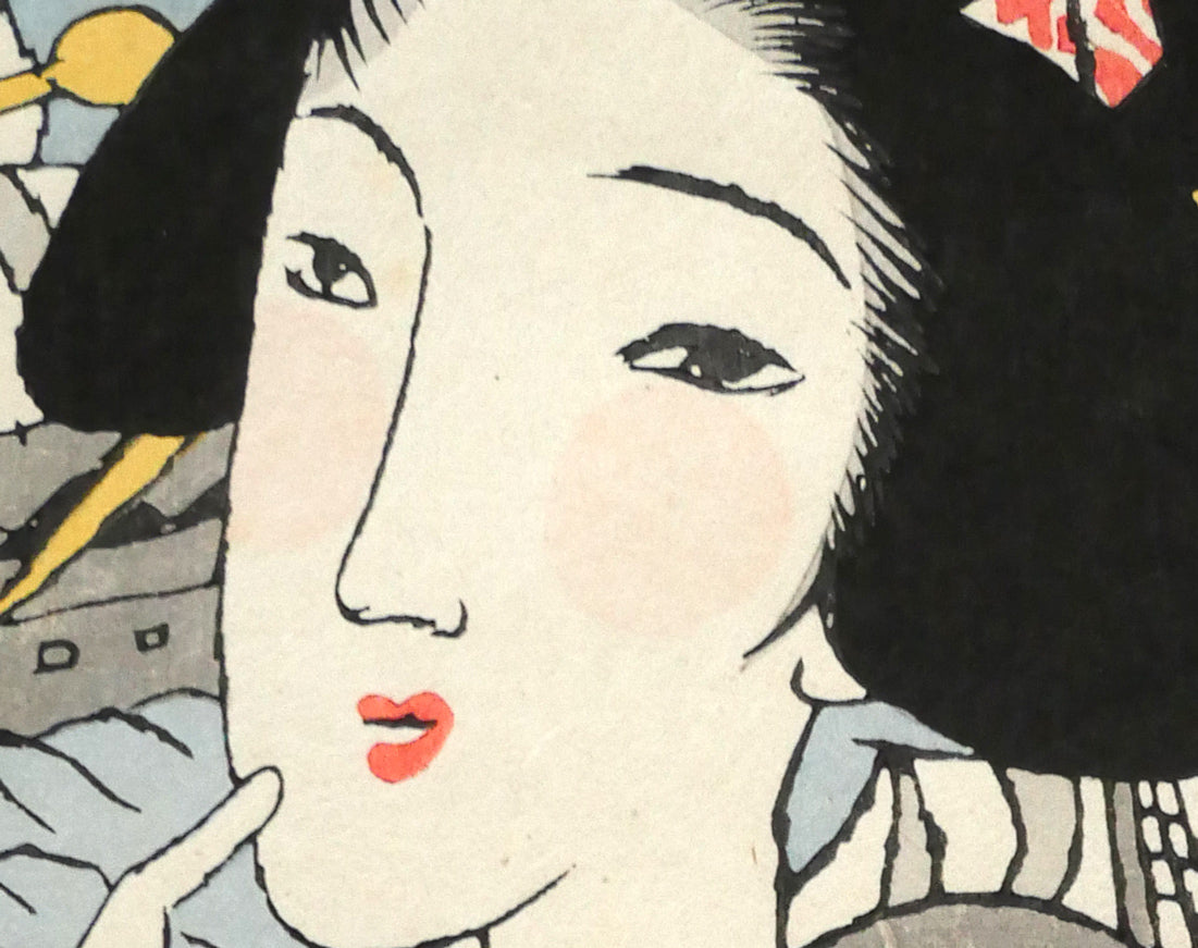 竹久夢二「麻利耶観音」木版画　拡大画像4