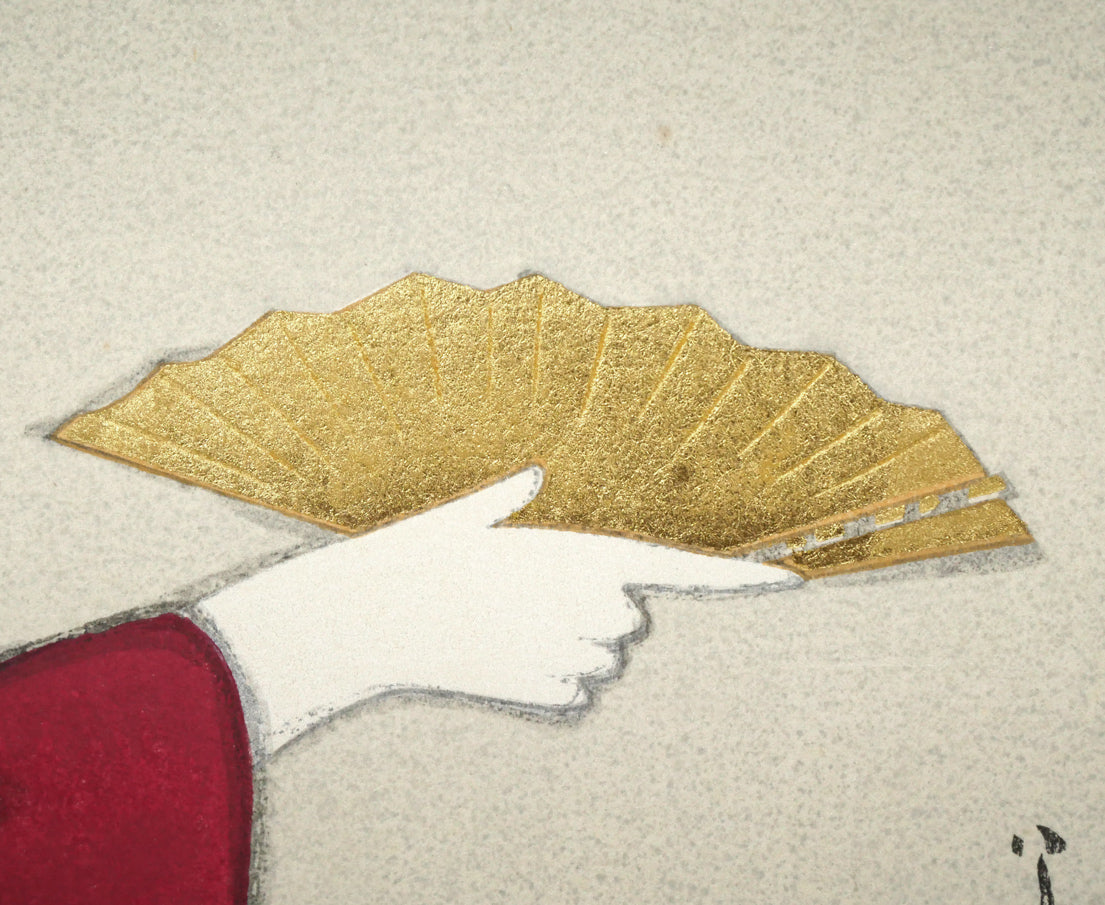竹久夢二「立田姫」木版画　拡大画像6