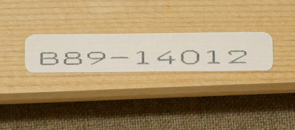 武宮秀鵬「風に色彩」ミックス・テンペラ画・F8号　裏側拡大画像1（「一枚の繪」管理番号シール）