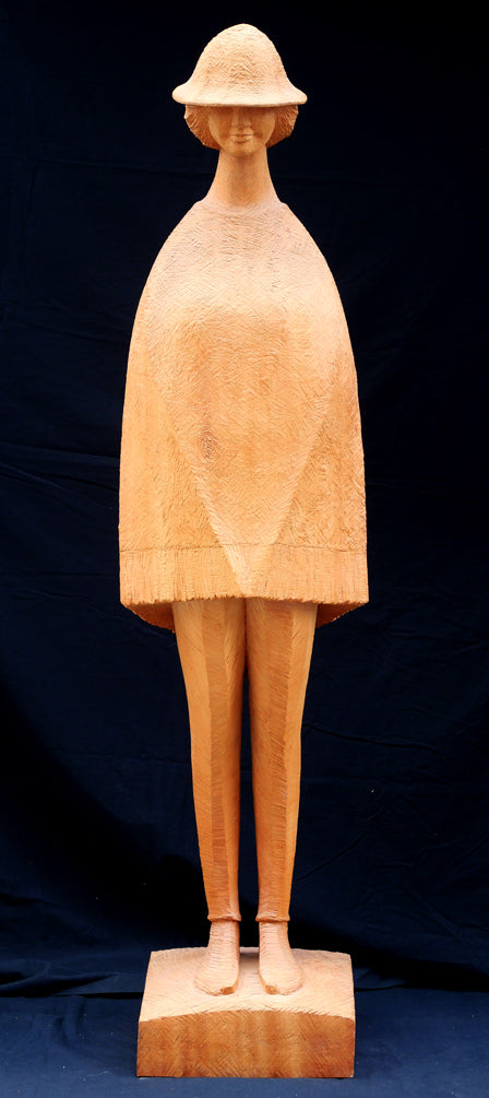瀧口政満「女性像」木彫作品　全体画像1
