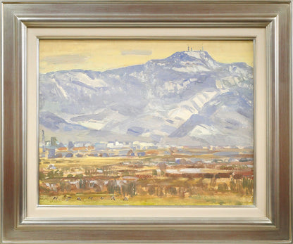 田村宏「眺・手稲山（札幌）」油絵・F6号