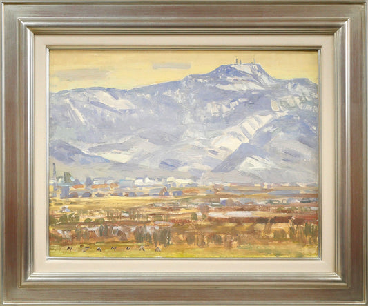 田村宏「眺・手稲山（札幌）」油絵・F6号