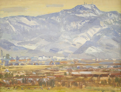 田村宏「眺・手稲山（札幌）」油絵・F6号　作品全体画像