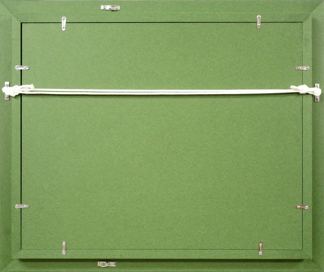 田村宏「眺・手稲山（札幌）」油絵・F6号　額縁裏側画像