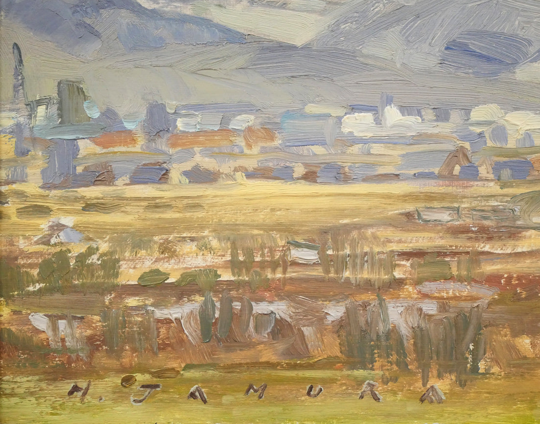 田村宏「眺・手稲山（札幌）」油絵・F6号　拡大画像4