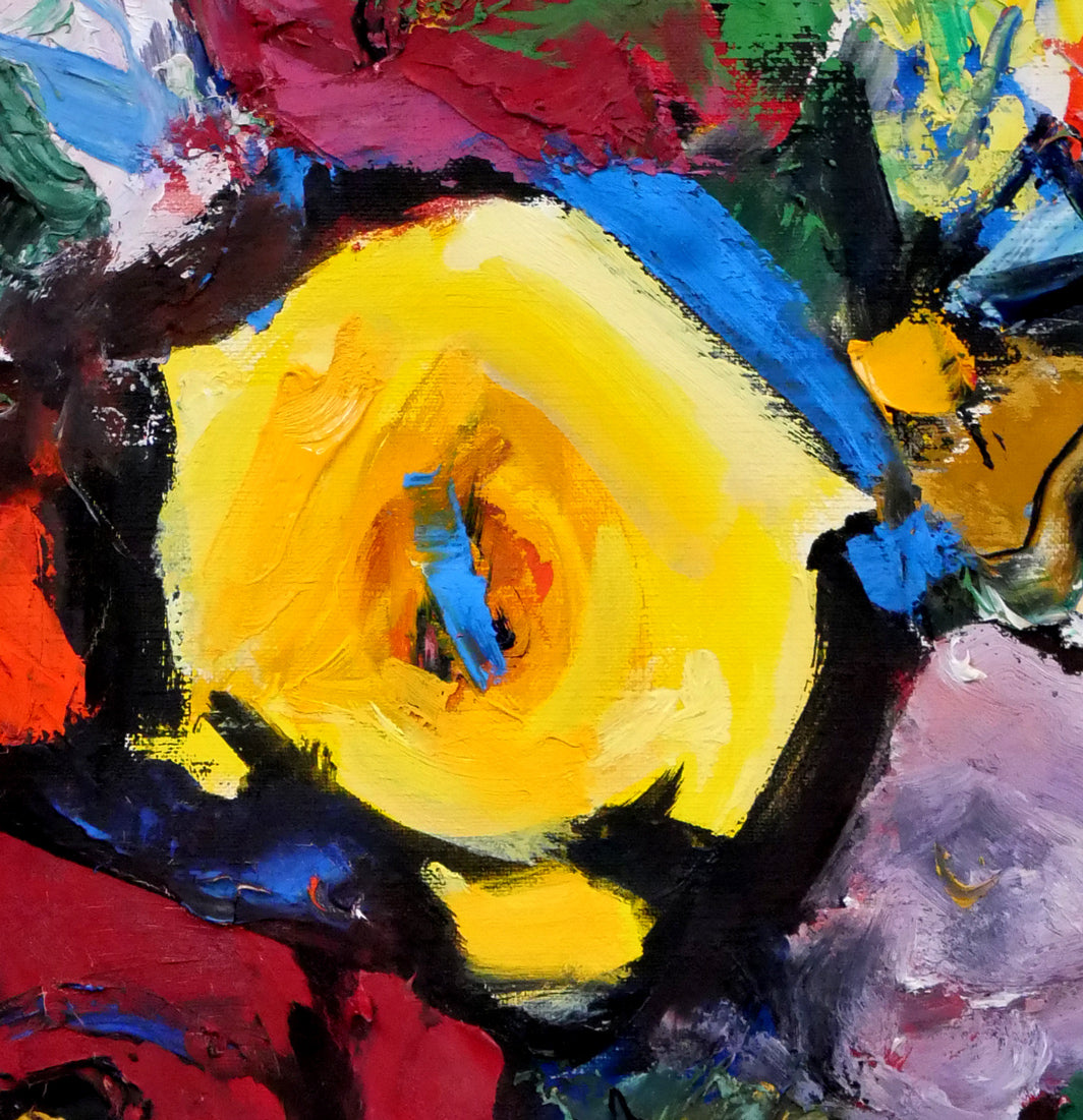 田辺三重松「薔薇」油絵・F6号　拡大画像3