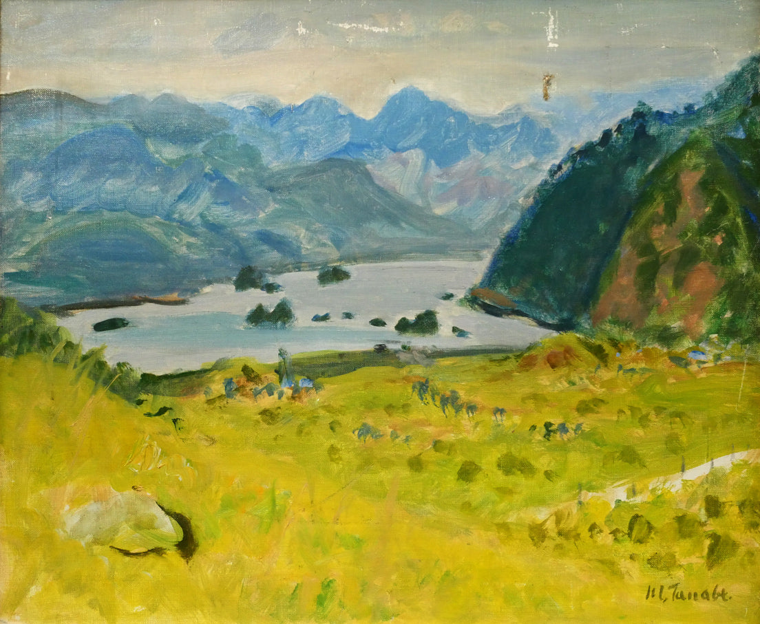 田辺三重松「風景画」油絵・F8号　作品全体画像
