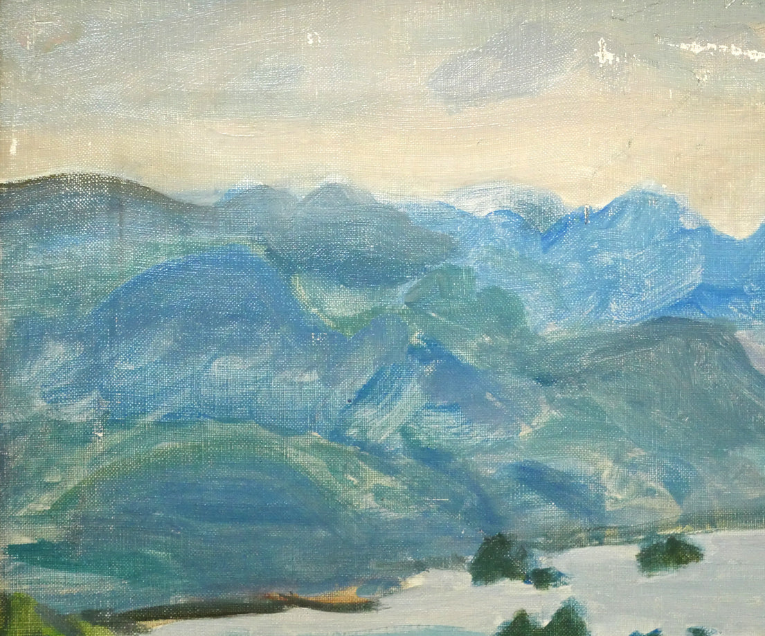 田辺三重松「風景画」油絵・F8号　拡大画像1