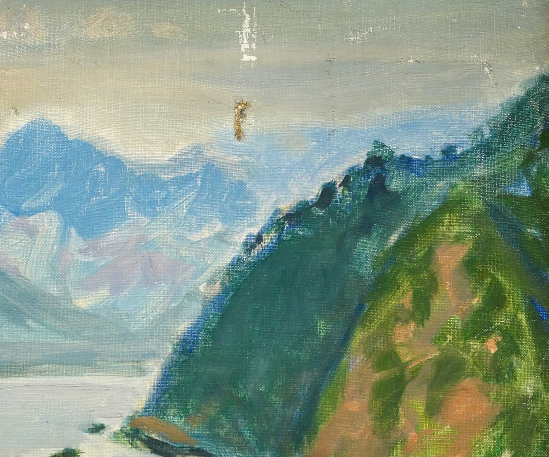 田辺三重松「風景画」油絵・F8号　拡大画像2