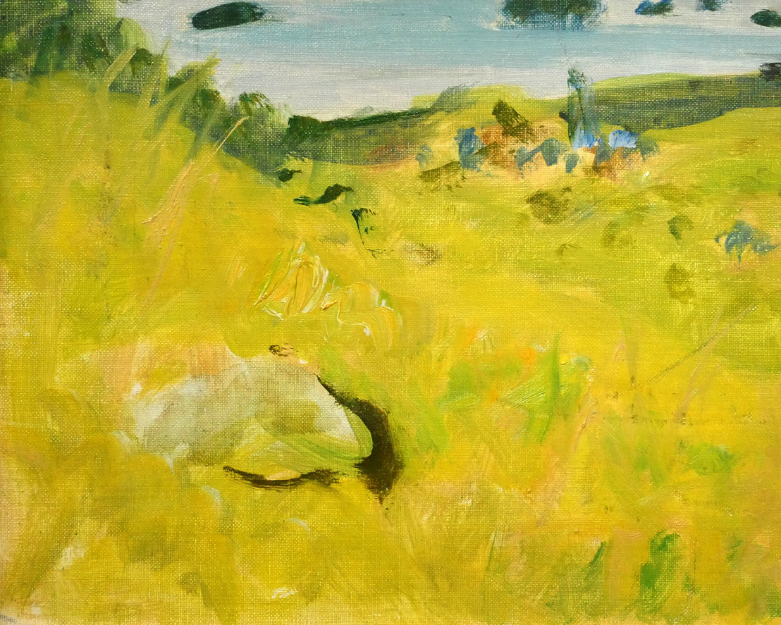 田辺三重松「風景画」油絵・F8号　拡大画像3