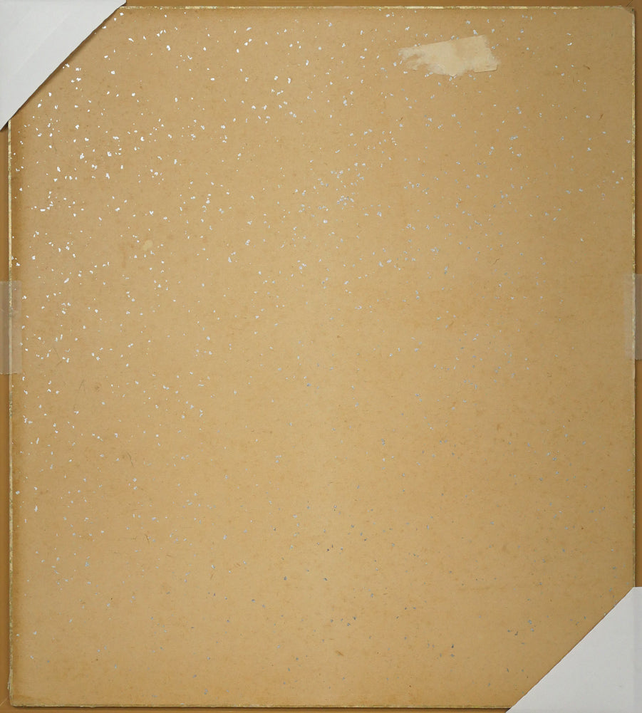 田辺三重松「風不死岳と樽前山（支笏湖）」墨彩画・色紙　作品裏側画像