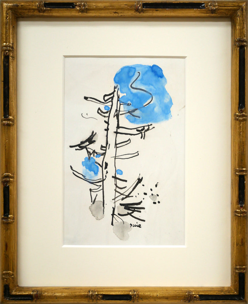 田辺三重松「木」水彩画