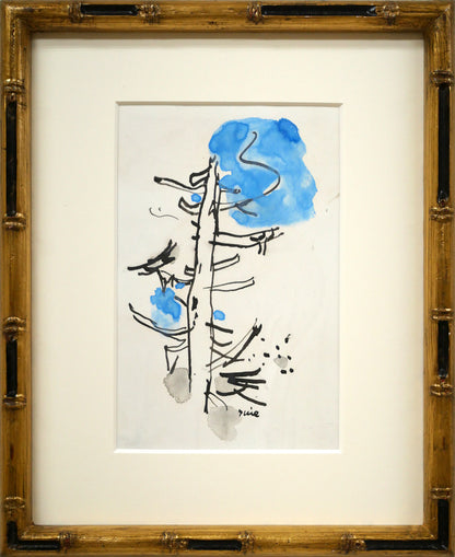 田辺三重松「木」水彩画