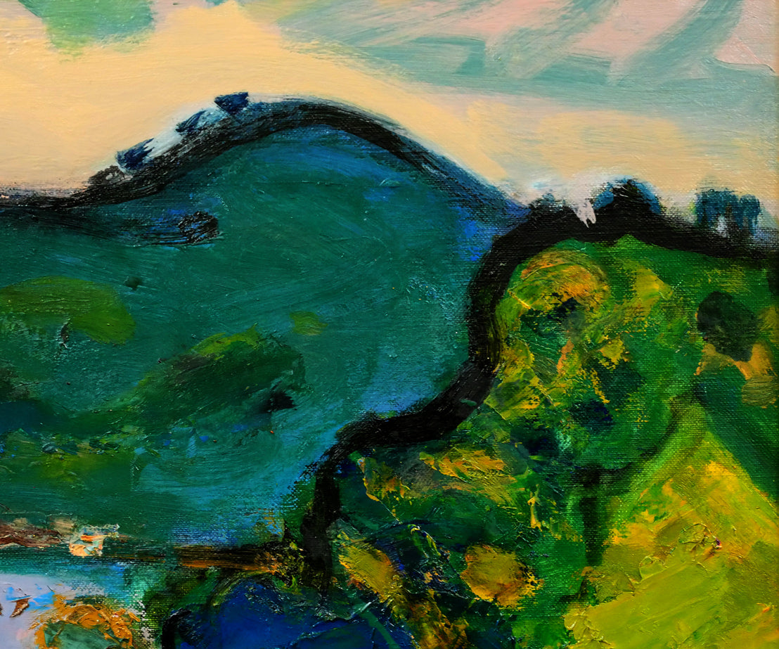 田辺三重松「野尻湖風景」油絵・F8号　拡大画像2