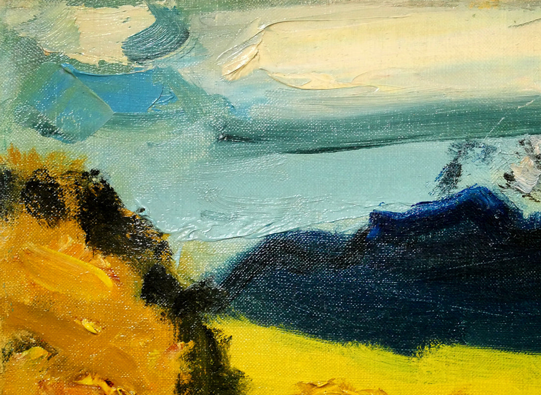 田辺三重松「支笏湖秋」油絵・F4号　拡大画像1