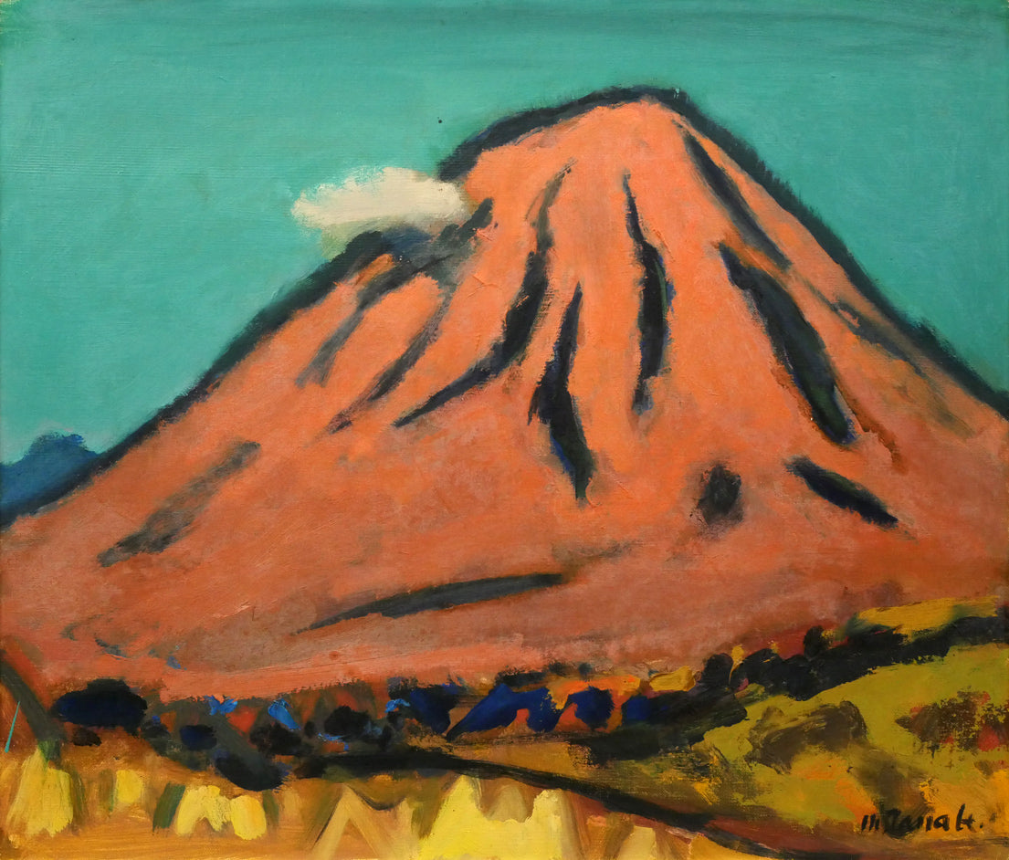田辺三重松「山ひだ（羊蹄山）」油絵・F10号　作品全体画像