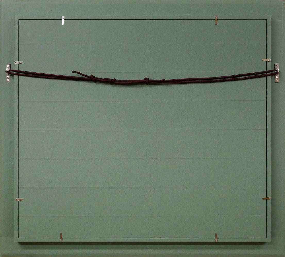 田辺三重松「山ひだ（羊蹄山）」油絵・F10号　額縁裏側画像