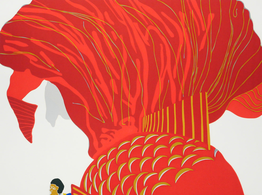 田中正秋「桑名の金魚祭り（三重）」シルクスクリーン版画　拡大画像1