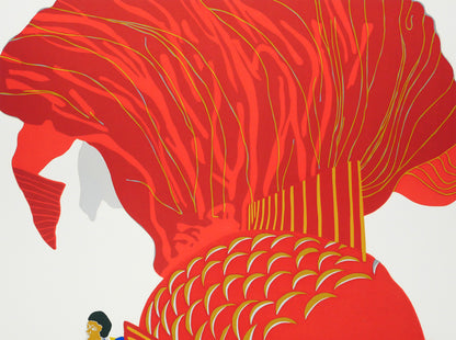 田中正秋「桑名の金魚祭り（三重）」シルクスクリーン版画　拡大画像1