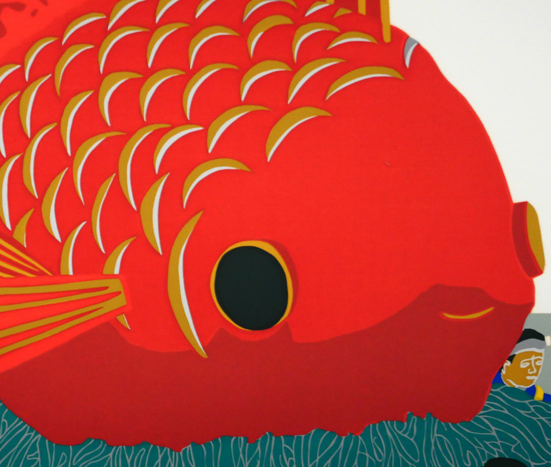 田中正秋「桑名の金魚祭り（三重）」シルクスクリーン版画　拡大画像4
