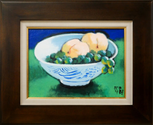 田中太郎「桃と葡萄」油絵・F4号