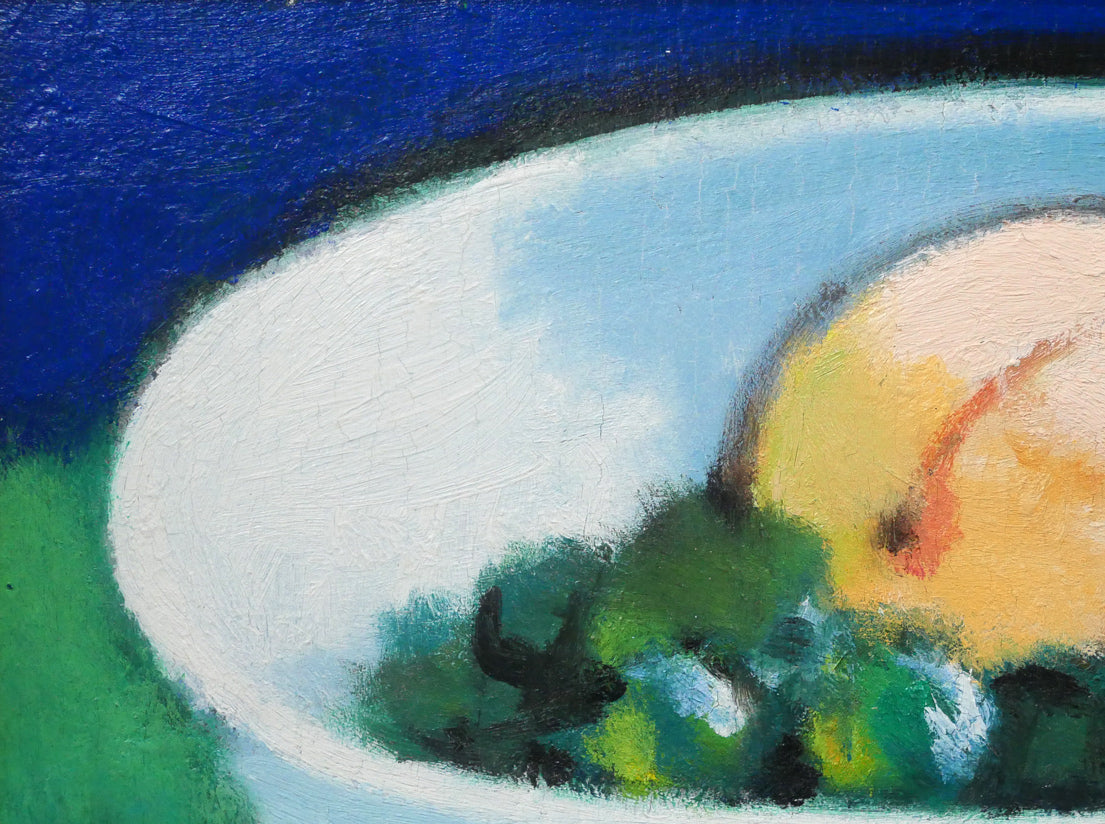 田中太郎「桃と葡萄」油絵・F4号　拡大画像1