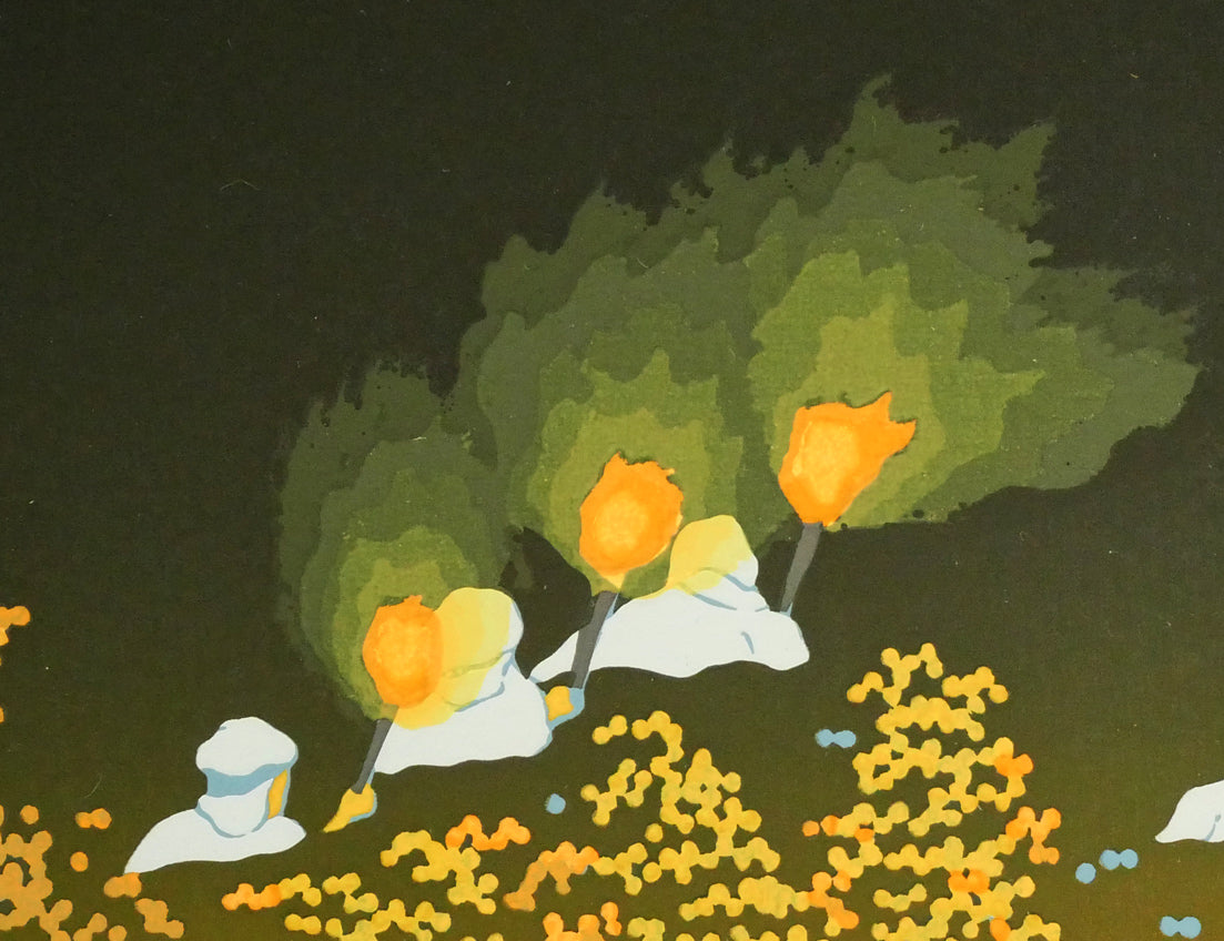 田中正秋「白浜海女まつり（千葉県・松明トーチ）」版画　拡大画像6
