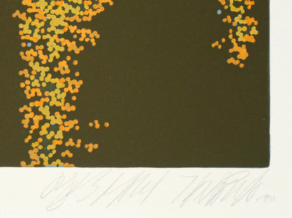 田中正秋「白浜海女まつり（千葉県・松明トーチ）」版画　本直筆鉛筆サイン、年記（1990年作）