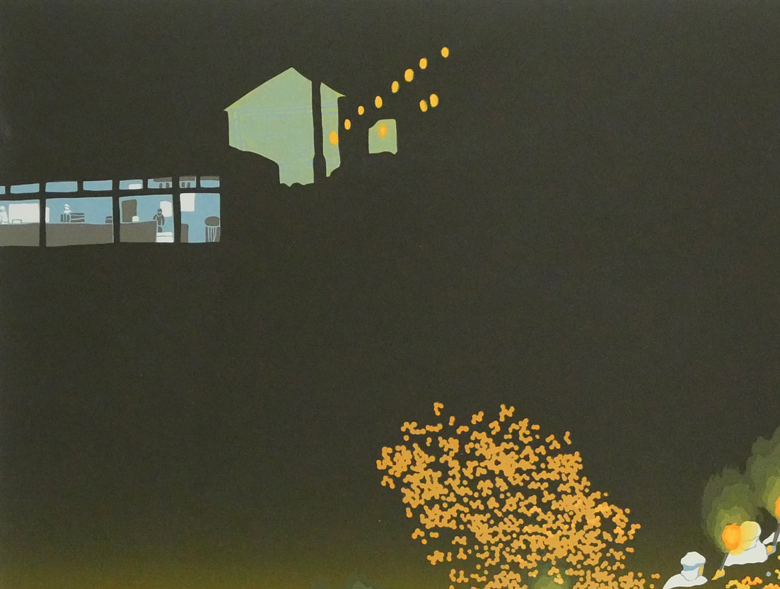 田中正秋「白浜海女まつり（千葉県・松明トーチ）」版画　拡大画像1