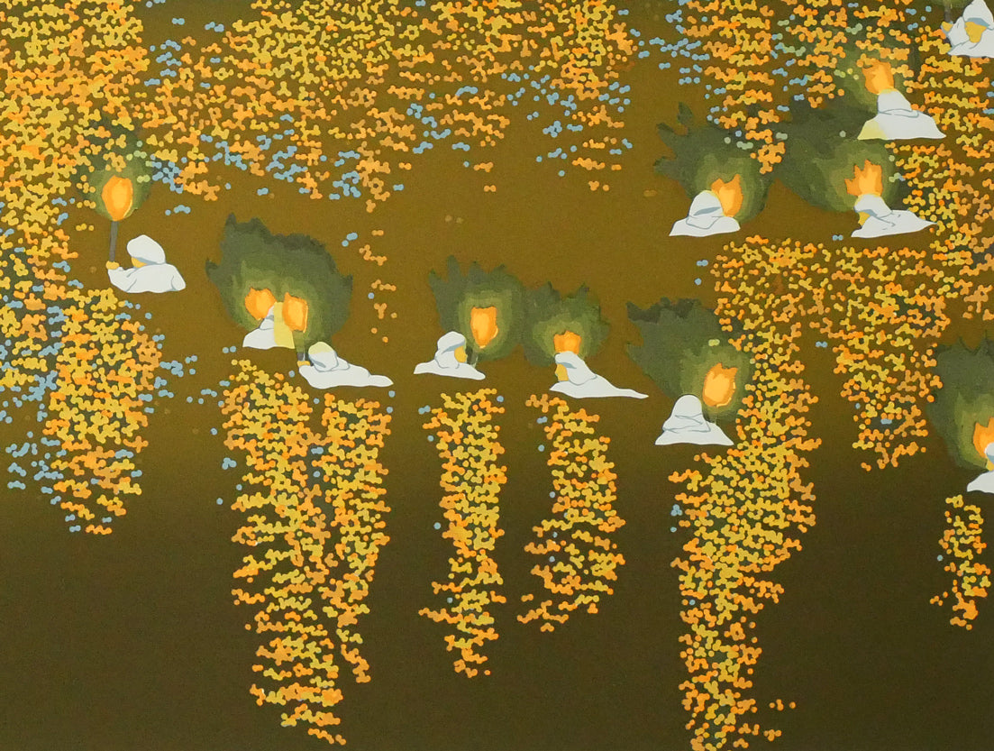 田中正秋「白浜海女まつり（千葉県・松明トーチ）」版画　拡大画像4