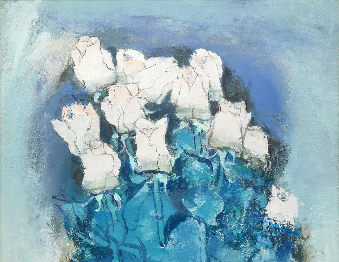 田中亜木男「聚花」油絵・F8号　拡大画像1
