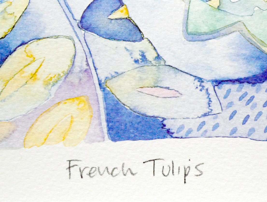 タニヤ　ショート（TANYA　SHORT）「French　Tulips」リトグラフ　タイトル部分
