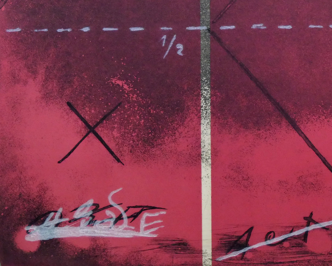 アントニ・タピエス（Antoni　Tapies）「Triptyque.1976」カラーエッチング（銅版画）　拡大画像3