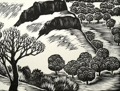 手島圭三郎「冬の顔」木版画　拡大画像4