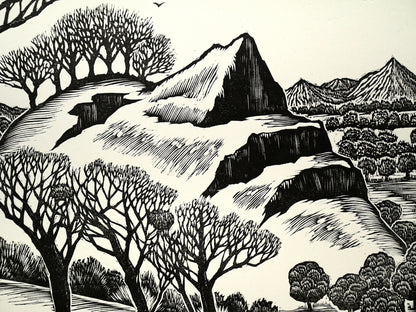 手島圭三郎「冬の顔」木版画　拡大画像5