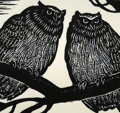 手島圭三郎「昼の月」木版画　拡大画像2