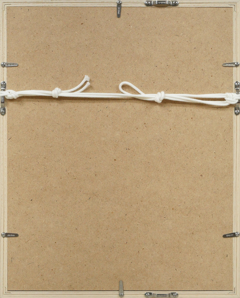 手島圭三郎「しまふくろう」木版画　額縁裏側画像