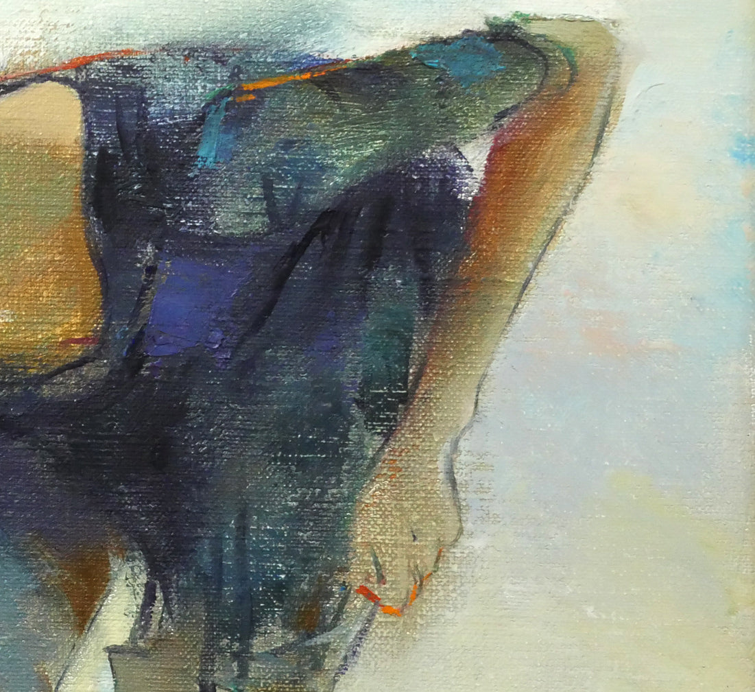 寺井重三「踊り子」油絵・F6号　拡大画像3