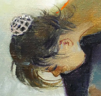 寺井重三「踊り子」油絵・F6号　拡大画像2
