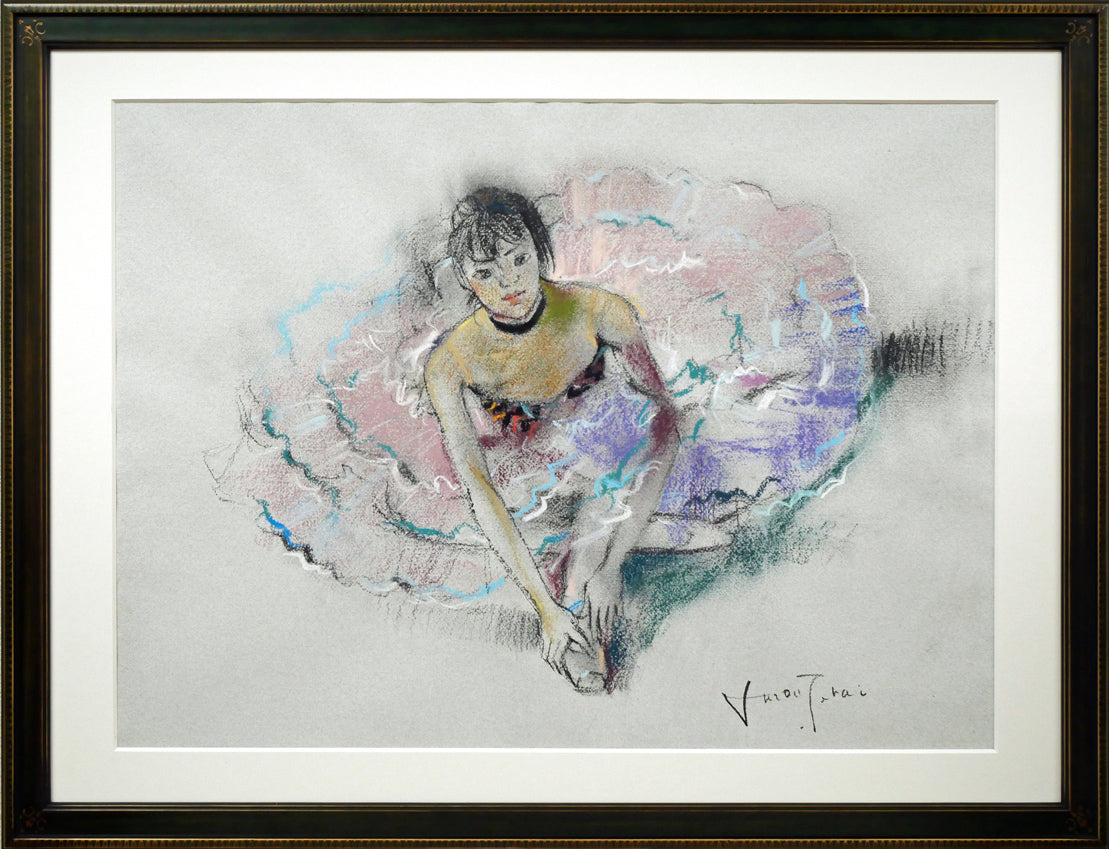 寺井重三「踊り子」パステル画・12号