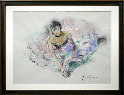 寺井重三「踊り子」パステル画・12号