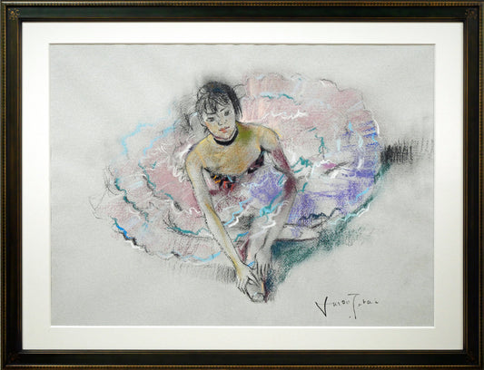 寺井重三「踊り子」パステル画・12号