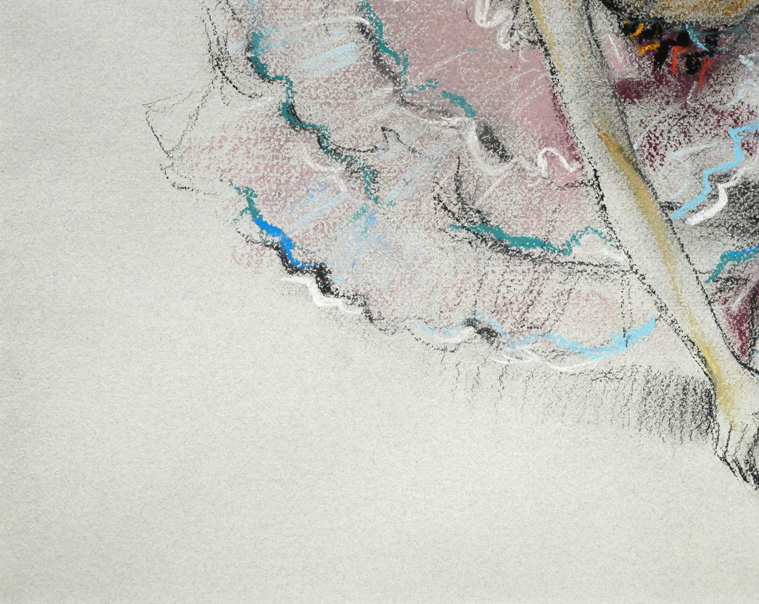 寺井重三「踊り子」パステル画・12号　拡大画像3