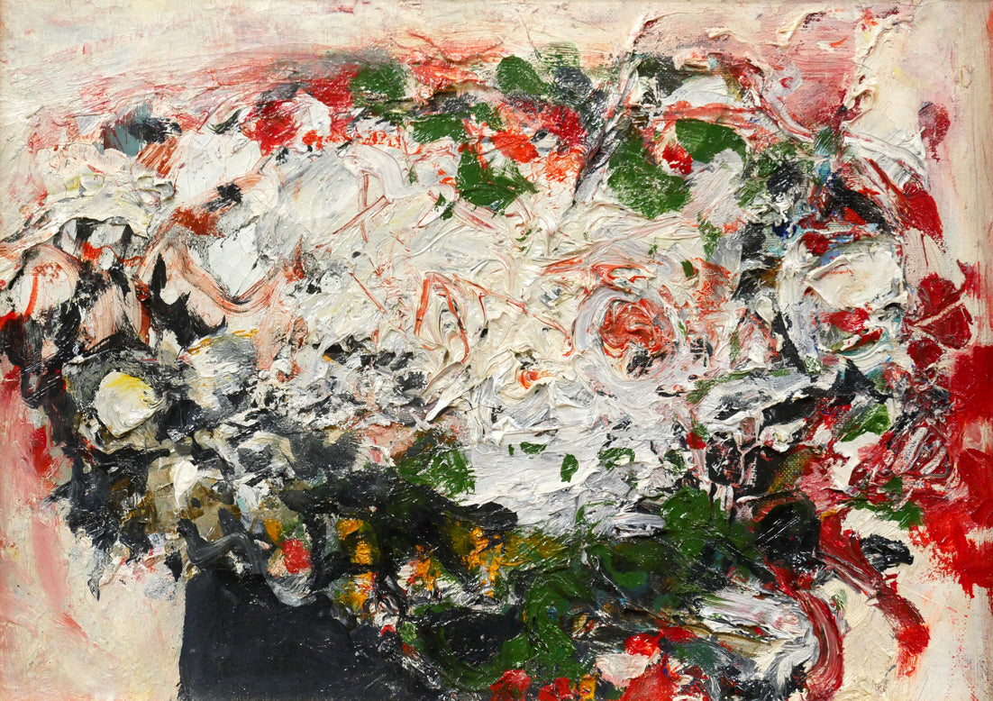栃内忠男「花」油絵・F4号　作品全体画像