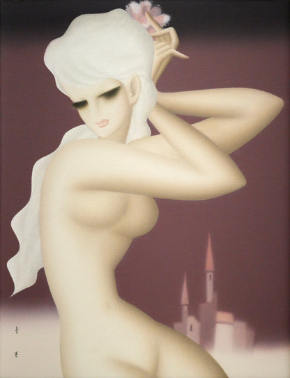 東郷青児「婦人像（裸婦）」油絵・F6号　作品全体画像